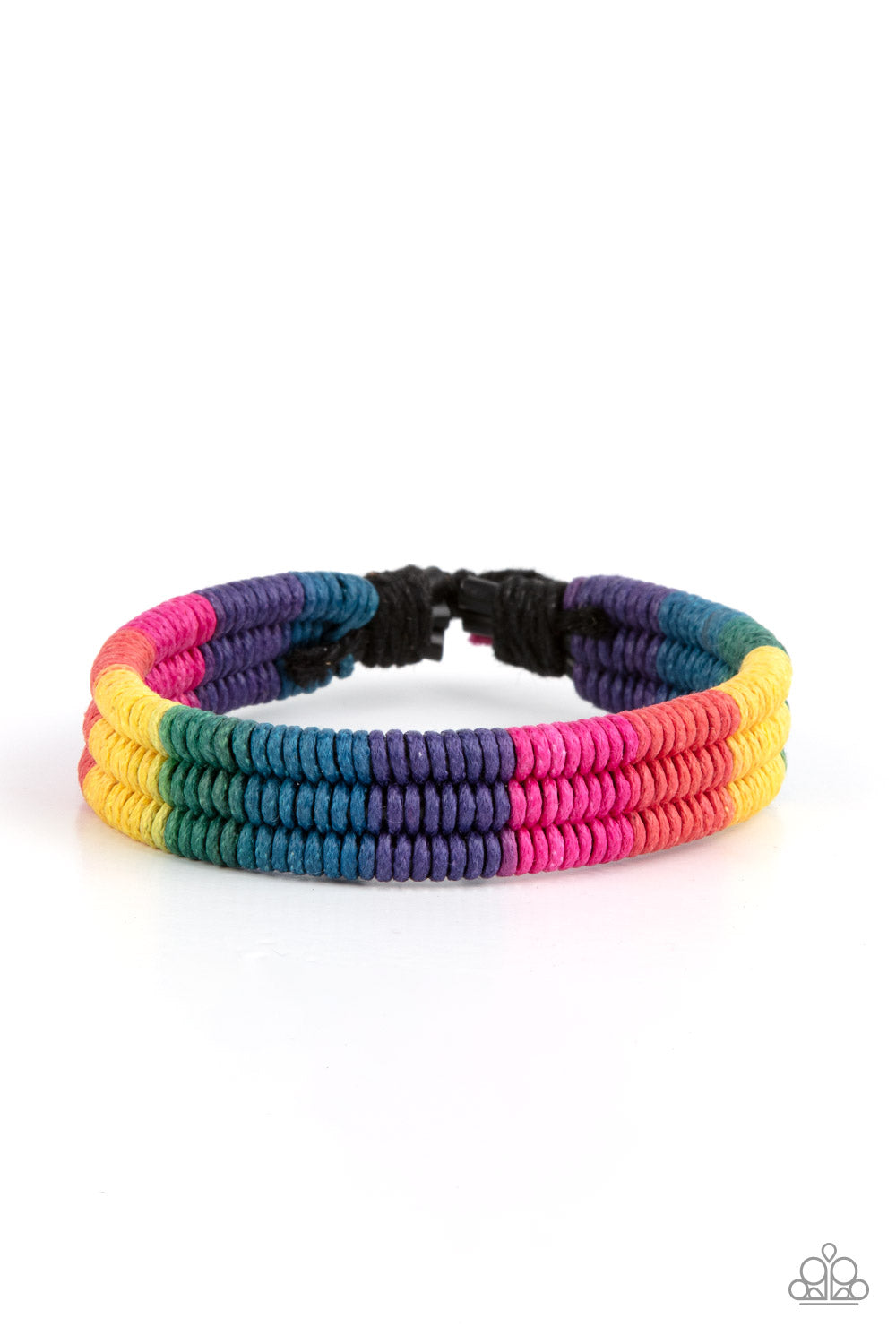 Paparazzi Rainbow Renegade - Multi Wooven Cord Band