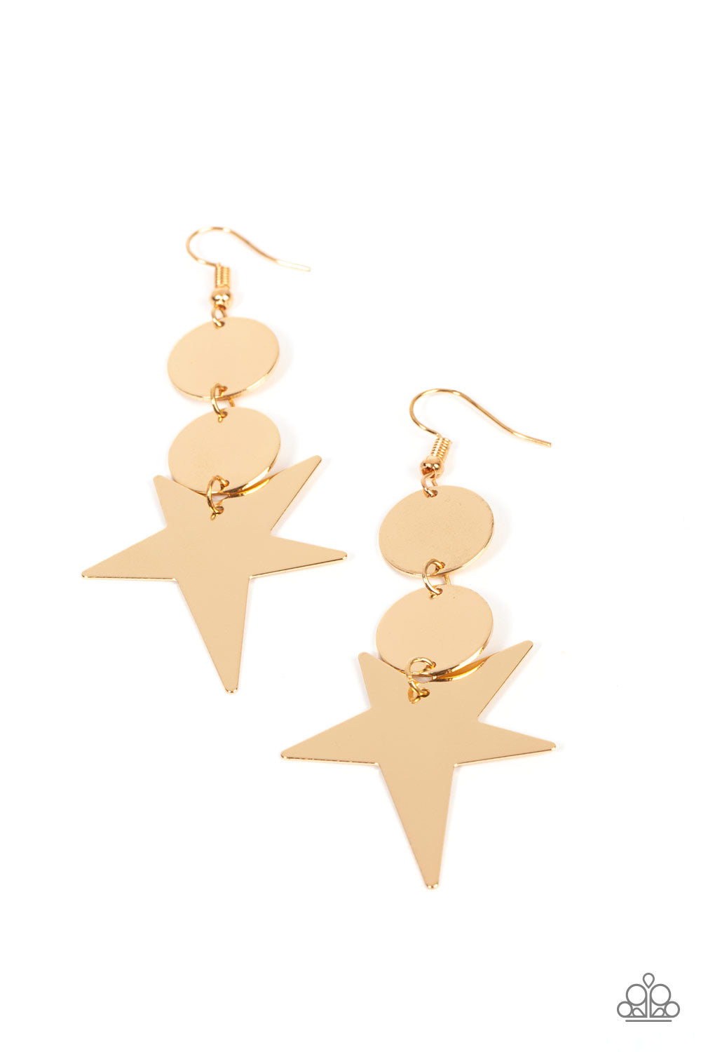 Paparaazi Star Bizarre - Gold Patriotic Fishhook Earring