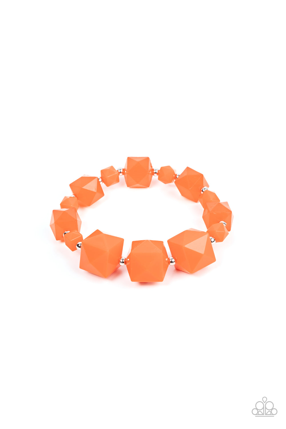 Paparazzi Trendsetting Tourist - Orange Beaded Stretchy Band(Matching Necklace available)