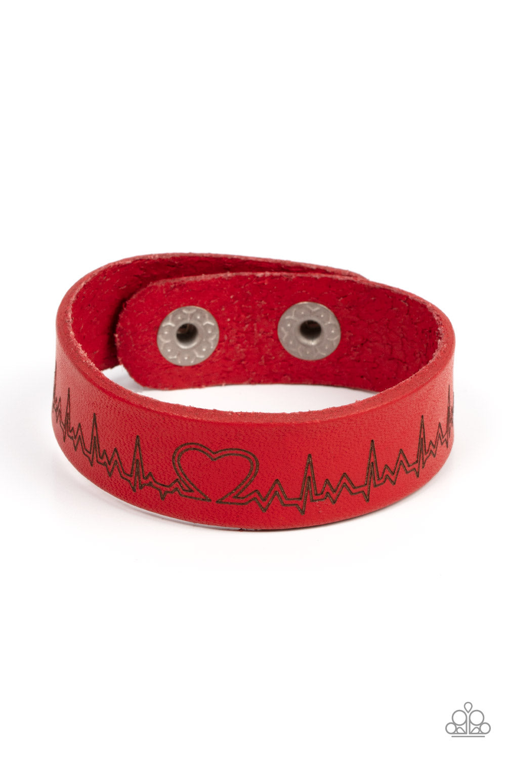 Paparazzi Haute Heartbeat - Red Leather-Band