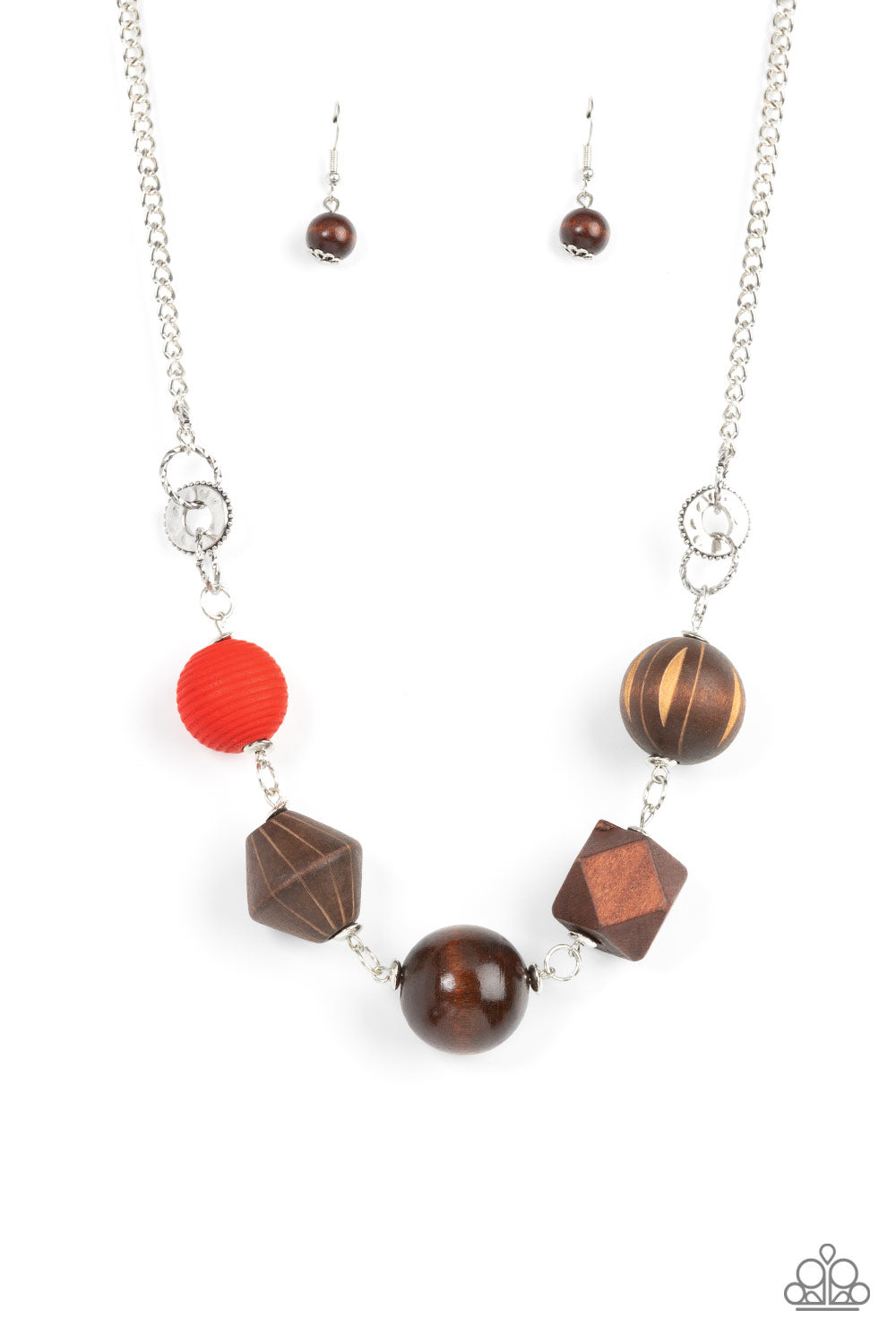 Paparazzi Eco Extravaganza - Red(Multicolored)Wooden Necklace