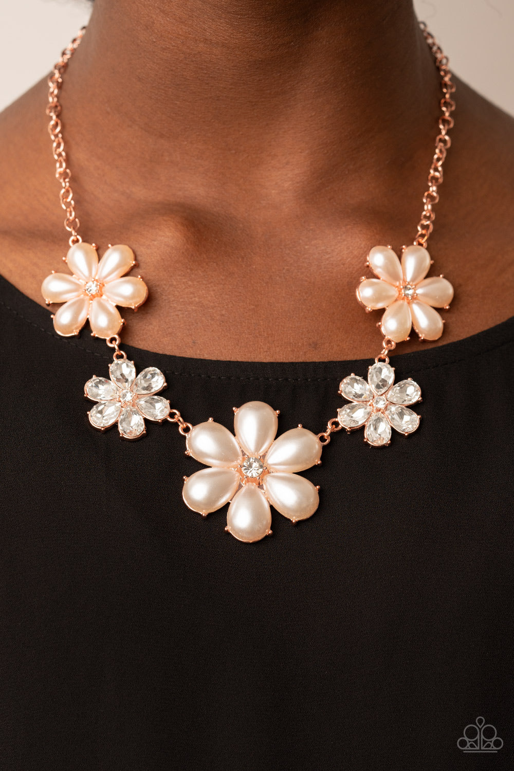 Paparazzi Fiercely Flowering - Copper Necklace