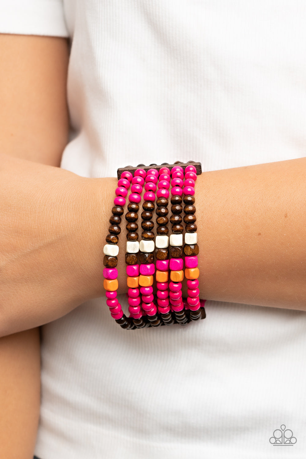 Paparazzi Acceessories Dive into Maldives - Pink Wooden Bracelets