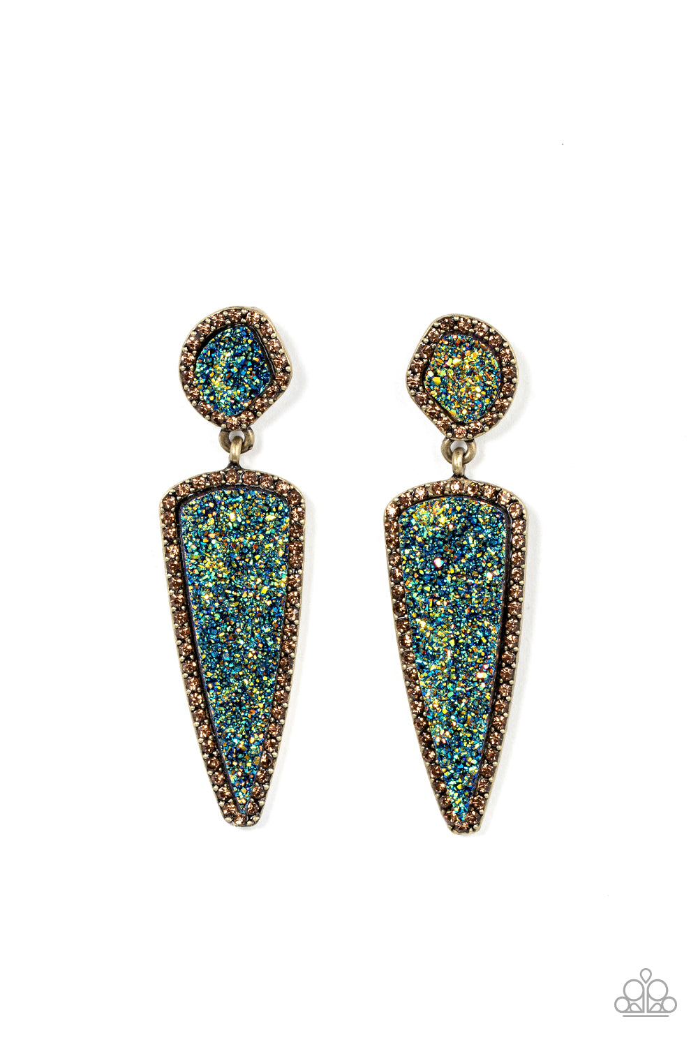 Paparazzi Druzy Desire - Brass Posst Earring