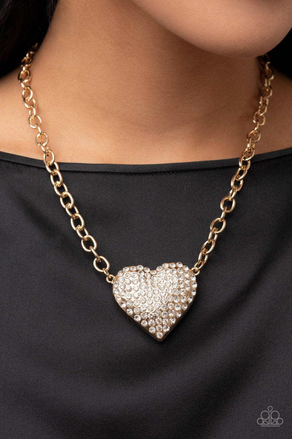 Paparazzi Heartbreakingly Blingy - Gold Short Necklace