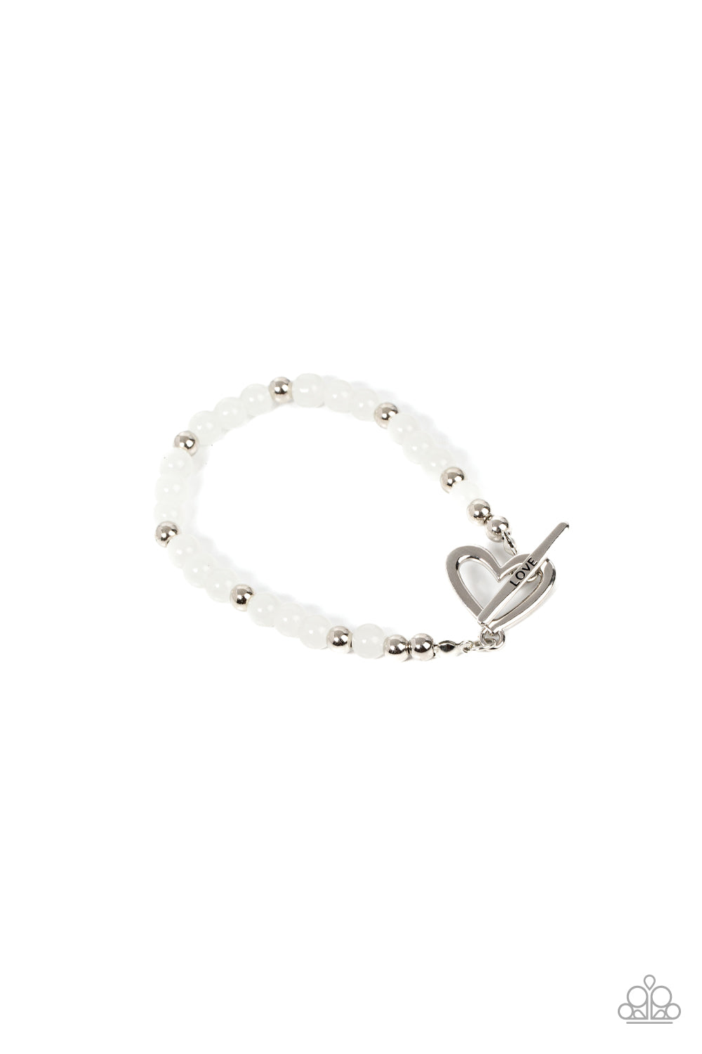 Paparazzi Following My Heart - White Beaded Bracelet