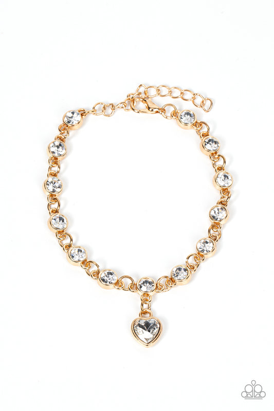 Paparazzi Truly Lovely - Gold Charm Bracelet