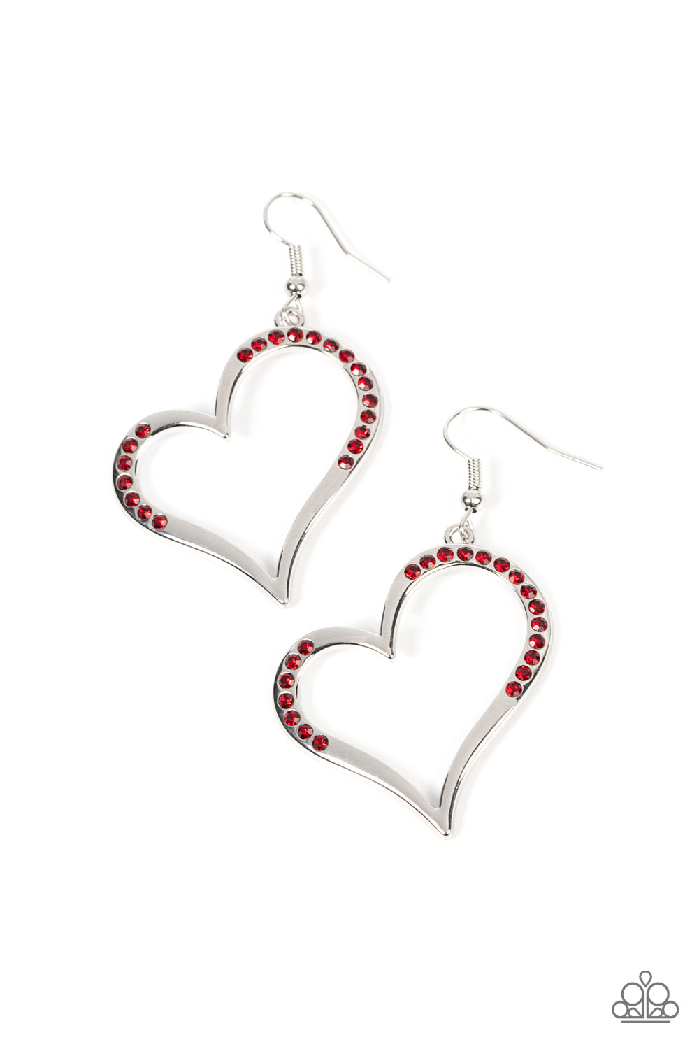 Paparazzi Tenderhearted Twinkle - Red Fish-Hook Earring