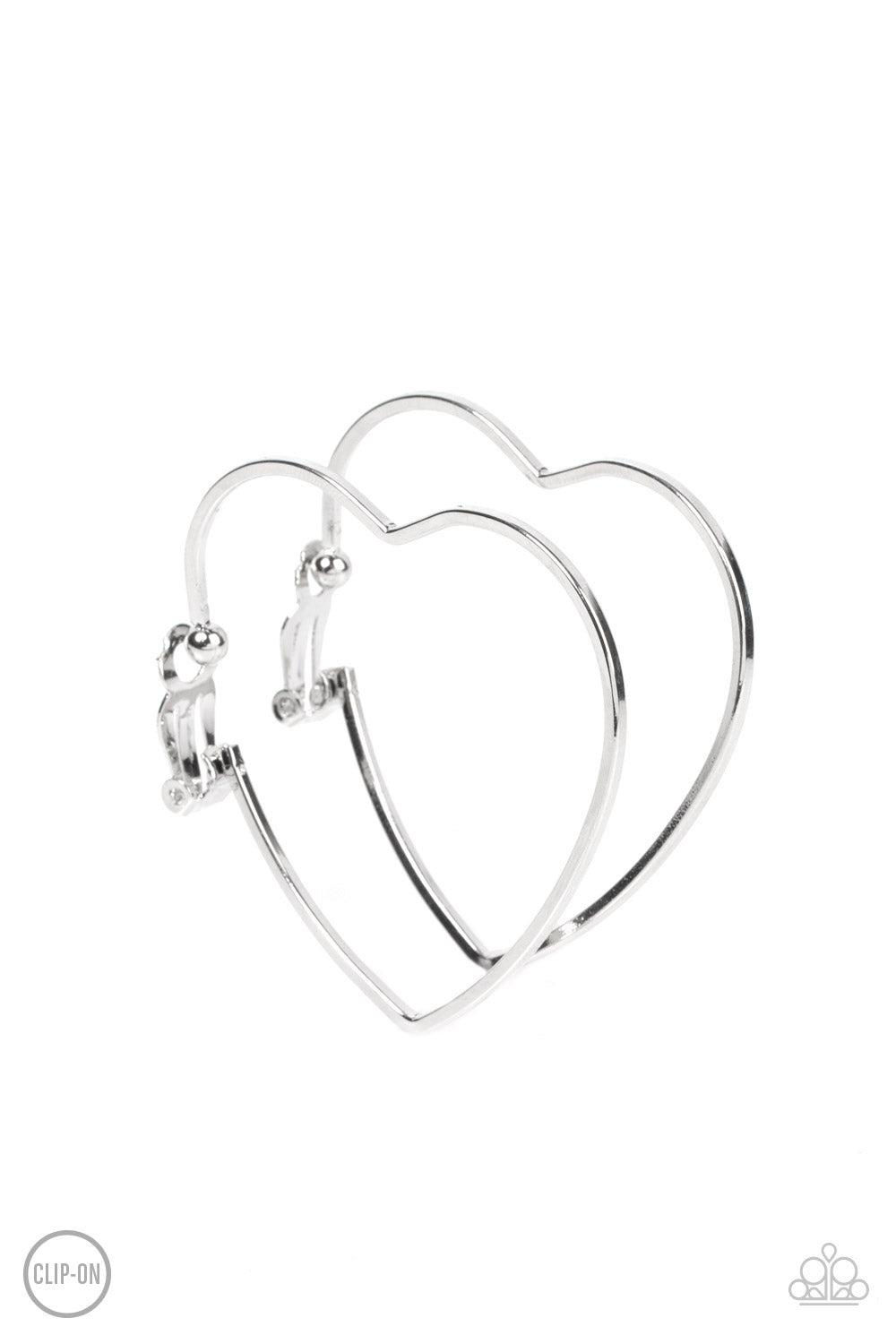 Paparazzi Harmonious Hearts - Silver Heartshaped Earring