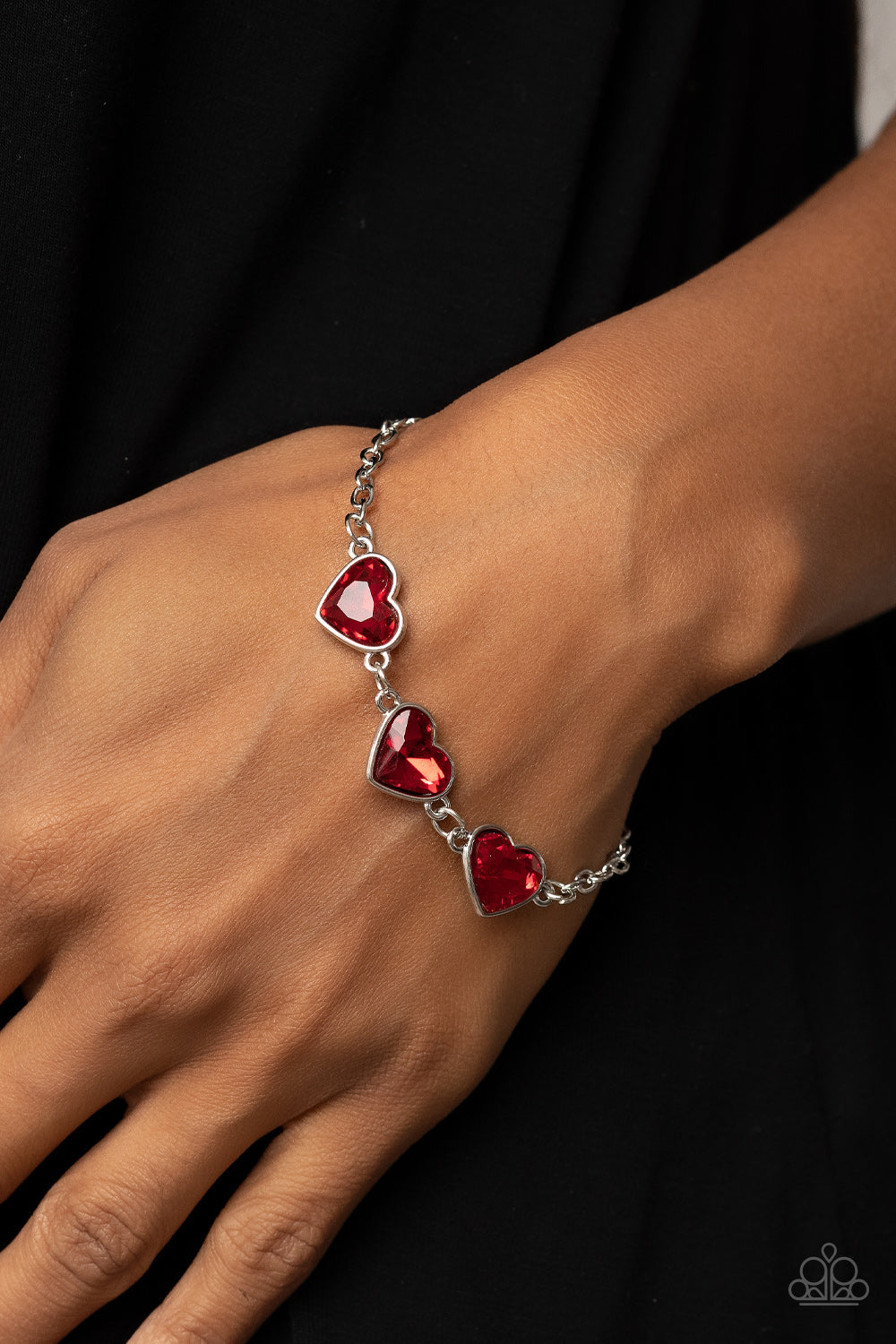 Paparazzi Little Heartbreaker - Red Heart-Shaped Bracelet