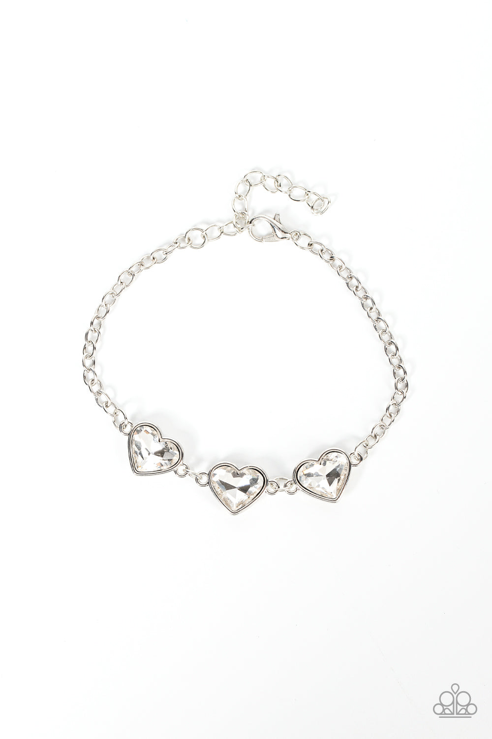 Paparazi Little Heartbreaker - White Heart shaped Bracelet