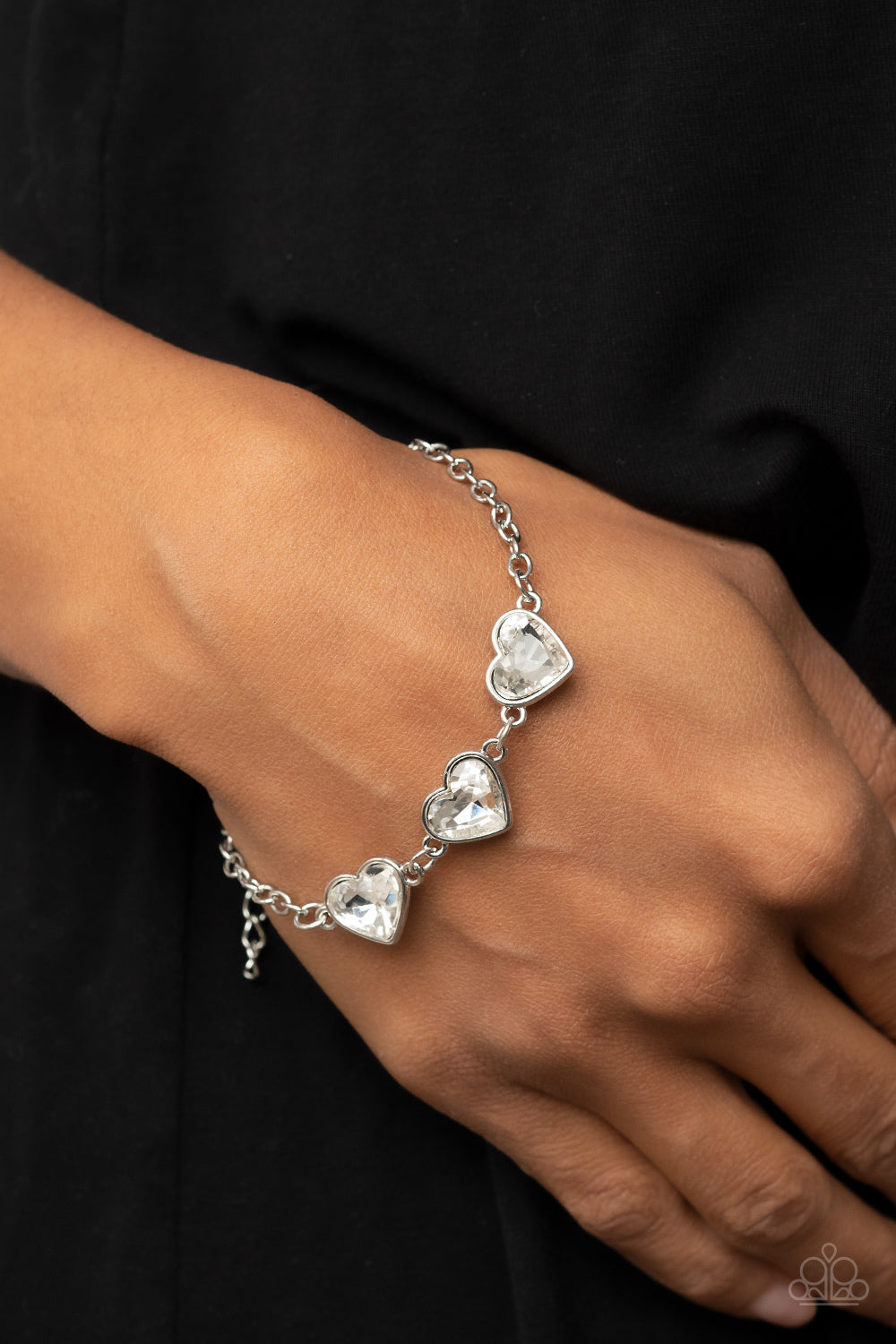 Paparazi Little Heartbreaker - White Heart shaped Bracelet