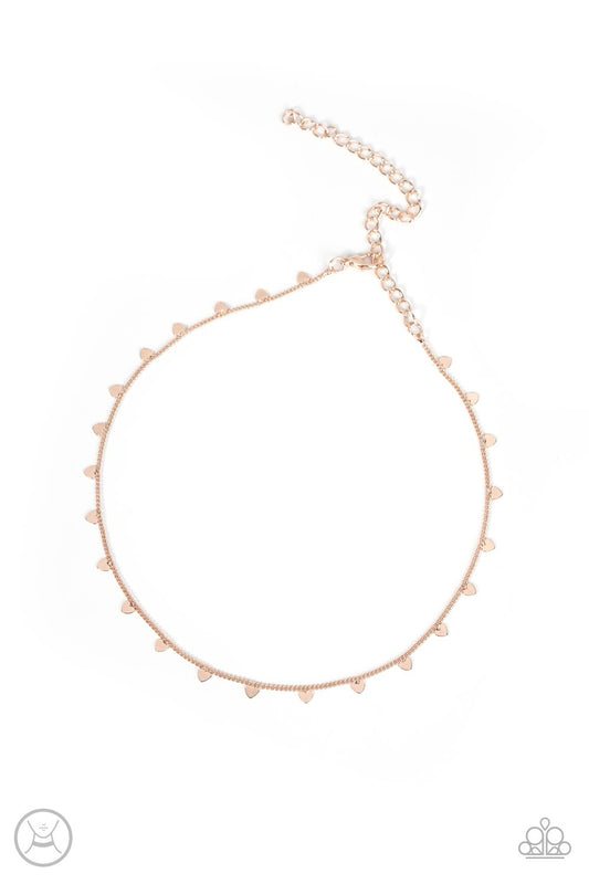 Paparazzi Cupids Cutest Valentine - Rose Gold Dainty Heart Necklace