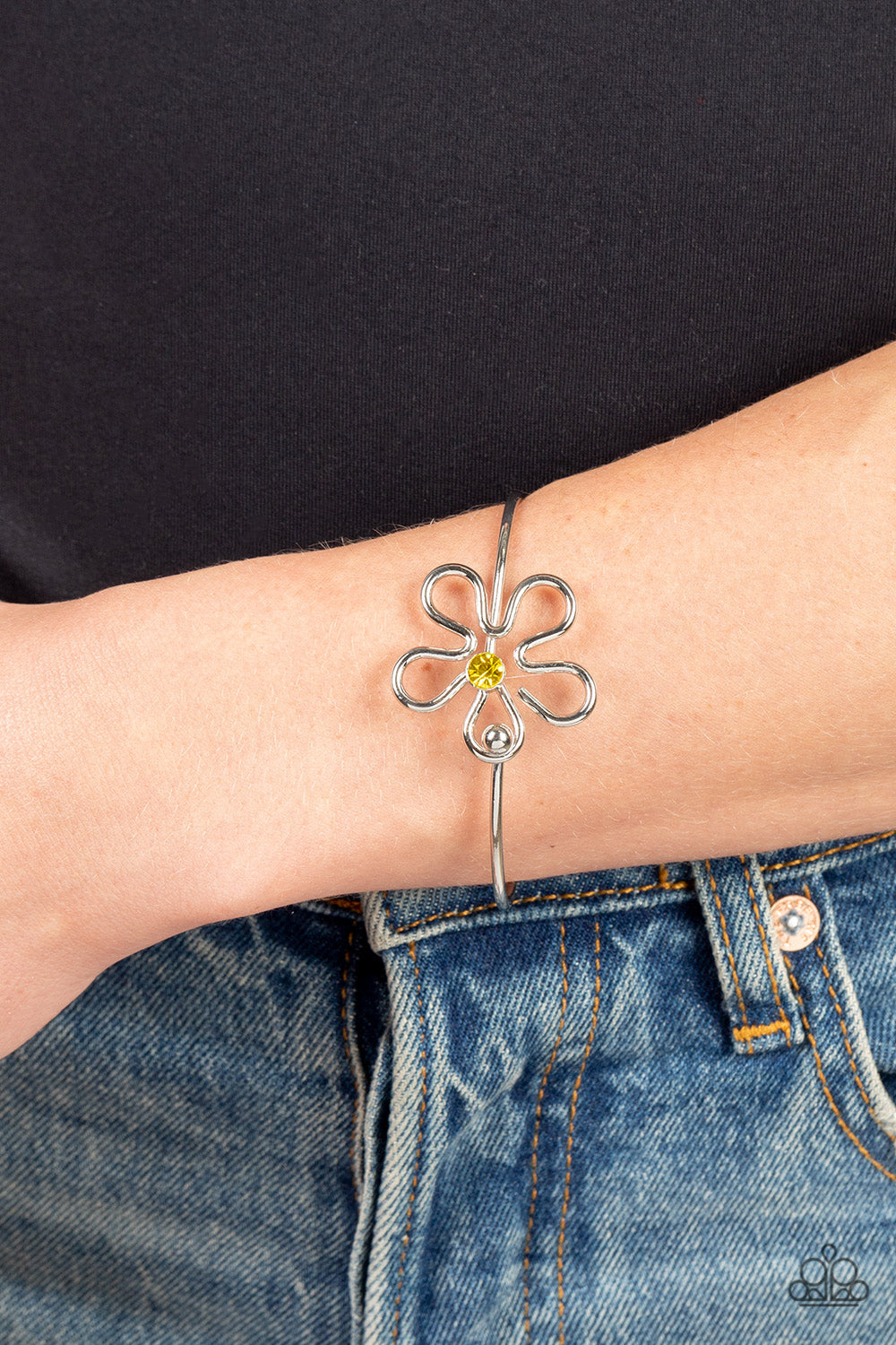 Paparazzi Floral Innovation - Yellow Cuff Bracelet