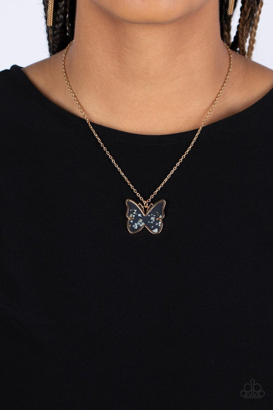 Paparazzi Accessories Gives Me Butterflies - Gold Dainty Necklace