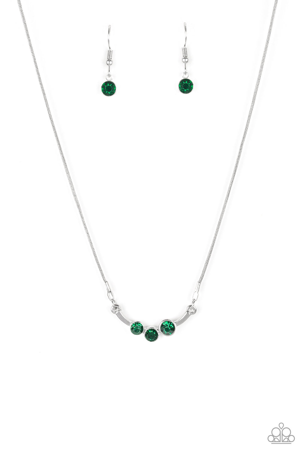 Paparazzi Sparkling Stargazer - Green Dainty Necklace